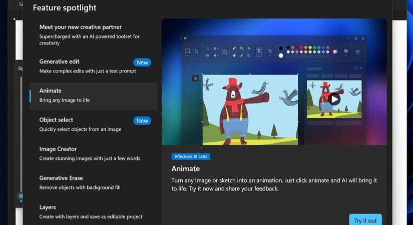 Képekből, vagy vázlatokból animációkat is készíthet majd a Paint