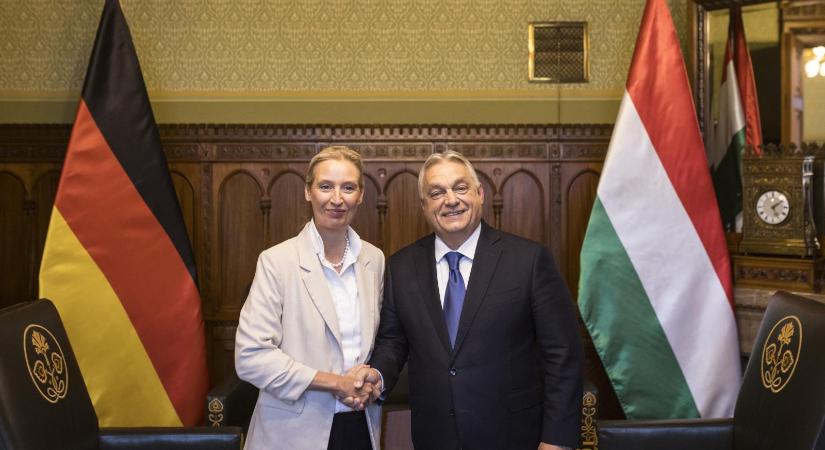 Megint Magyarországra jött Alice Weidel, Orbán Viktor fogadta a Parlamentben