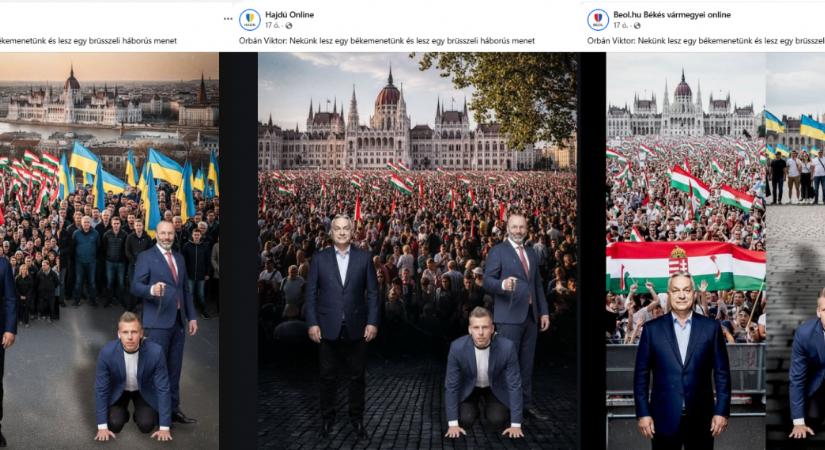 Egyszerre jelent meg a megyei lapok Facebook-oldalán a Magyar Pétert láncos kutyaként ábrázoló kép