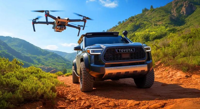 Biztonság madártávlatból – a Toyota új drónrendszere a terepezést segítené
