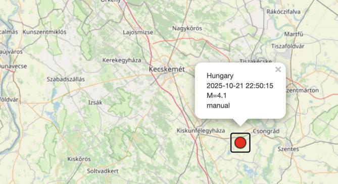 Földrengés rázta meg Csongrád térségét — Szegeden is érezni lehetett