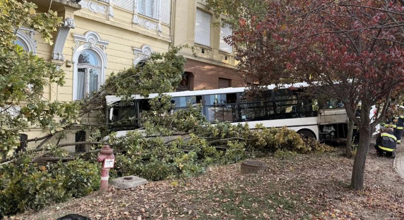 Többen megsérültek, miután egy busz csapódott a szolnoki Varga Katalin Gimnázium épületébe