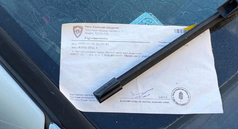Pécsen már osztják a figyelmeztetéseket – jönnek a komoly parkolási bírságok