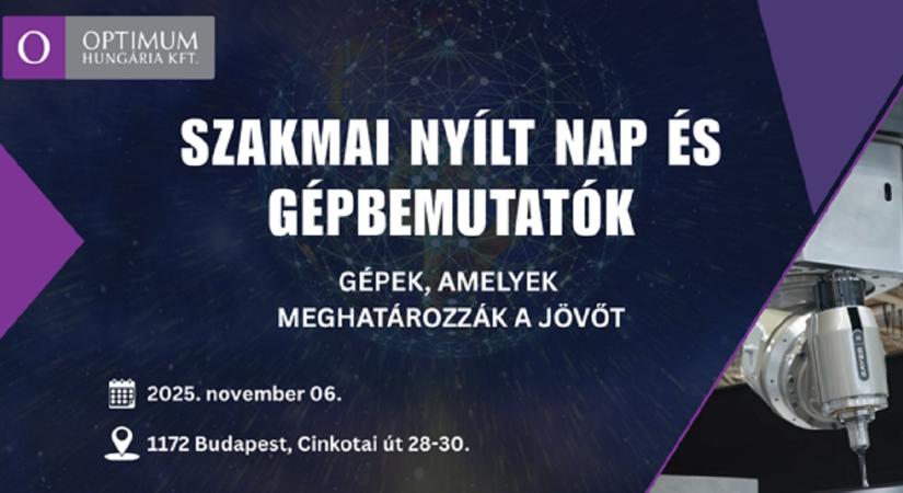 Szakmai nyílt nap és élő gépbemutatók az Optimum Hungária Kft-nél