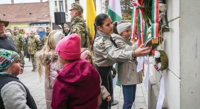 Misley Emese emléktáblájánál is elhelyezték a koszorúkat Miskolcon - képekkel