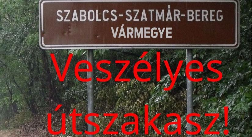 Figyelem! Óvatosan közlekedjenek: veszélyessé vált egy útszakasz a hanyagság miatt Szabolcsban!