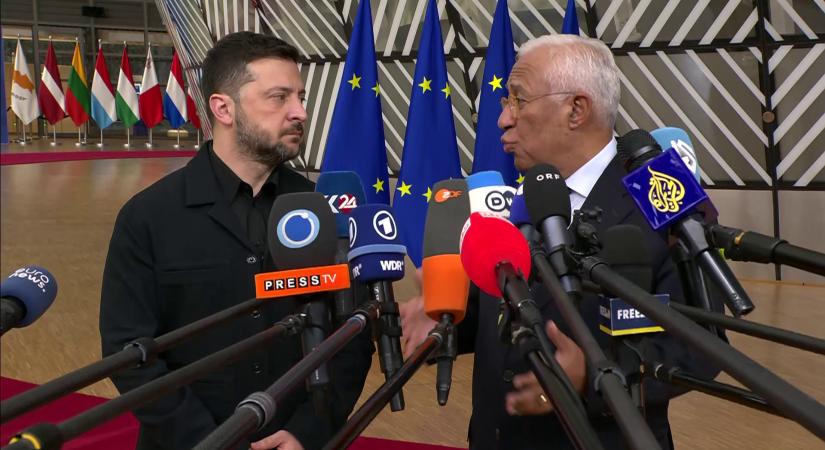 „Üdvözlünk az otthonodban”– így várták Volodimir Zelenszkijt Brüsszelben  videó