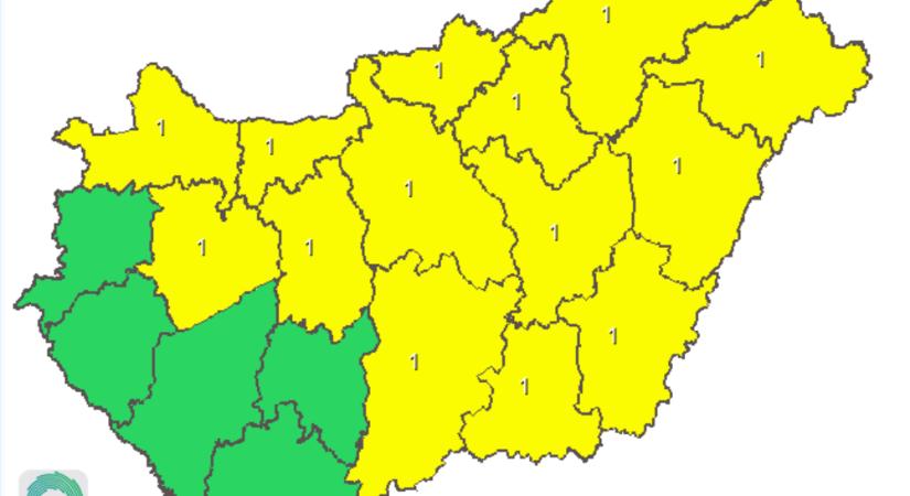 Riasztást adtak ki Győr-Moson-Sopron vármegyére