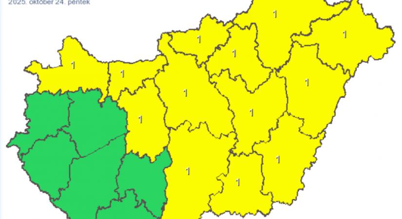 70 km/órás széllökések jöhetnek az ország nagy részén