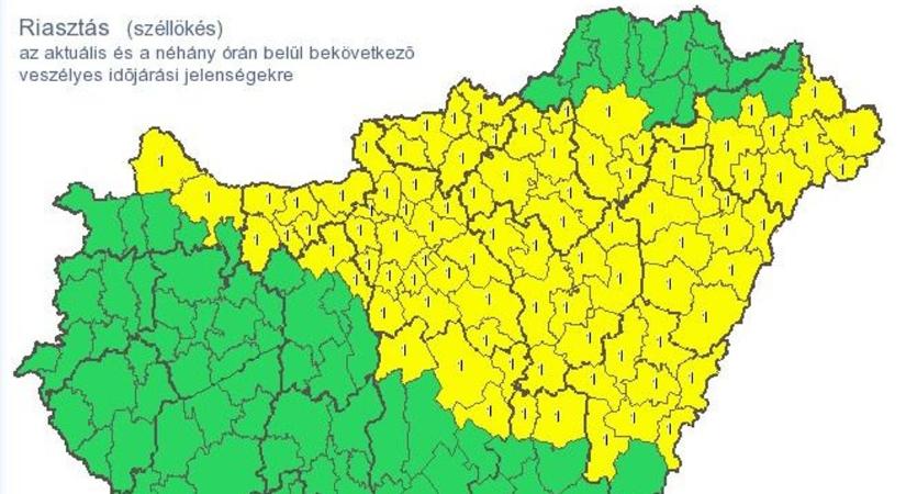 Riasztás Hevesben: orkánerejű szél csapott le a térségre