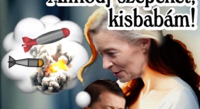 “Háborúpárti”, bombákról álmodó csecsemőként ábrázolja Zelenszkijt a Fidesz-média