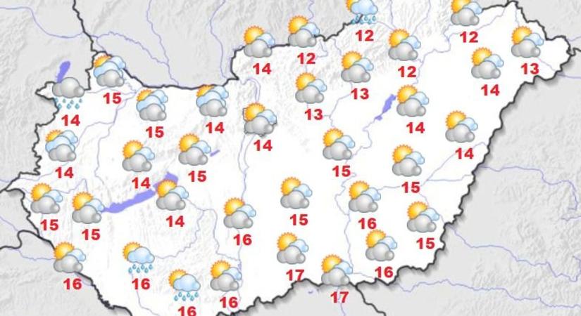 Napsütés és felhők váltakozása jellemzi a mai időjárást
