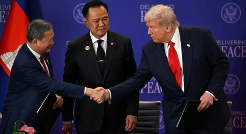 Újabb békeáttörés: Trump jelenlétében írta alá a tűzszüneti megállapodást Thaiföld és Kambodzsa