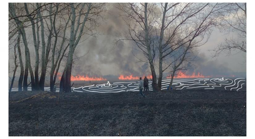 „Ami már égett rész, az maga a tó, és a nádas”