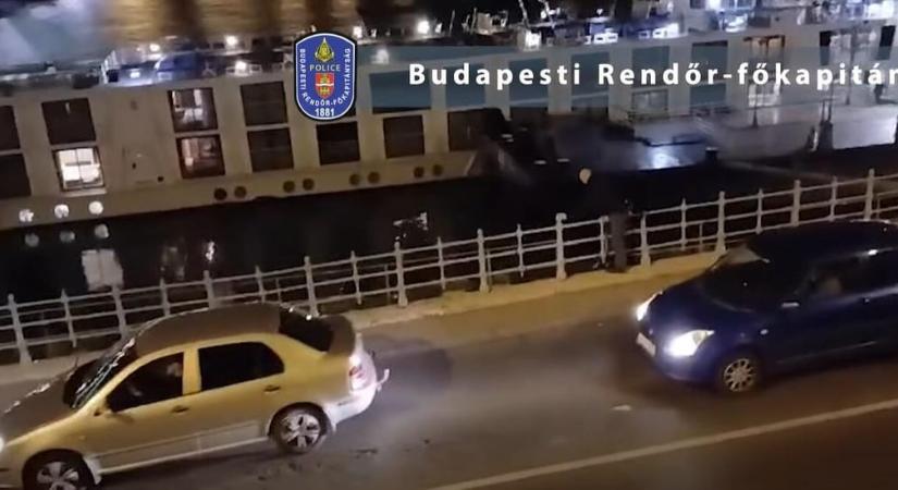 A Dunába ugrott menekülés közben egy tolvaj – videó