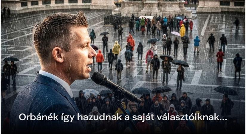 A Fidesz úgy kalkulál, hogy a hívek ezt is beveszik: AI-fotón a csekély érdeklődés Magyar Péter rendezvényén