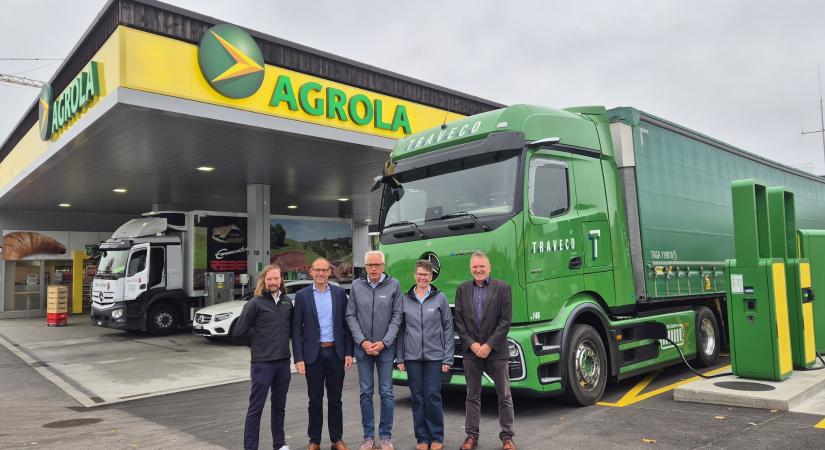 600 kilowattos kamiontöltőt adott át a svájci olajvállalat