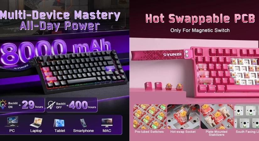 8 kHz-es pollingot ígérő, analóg Yunzii klaviatúra a megfizethető árszinten