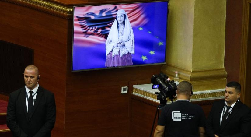 83 gyerekkel várandós Albánia mesterséges intelligencia minisztere