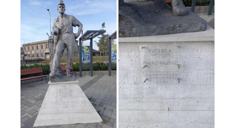 Felújították a Pihenő bányász szobor feliratát