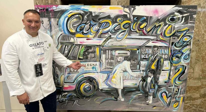 A győri mester kecskesajtos fagyival érkezett a döntőre Itáliába - fotók, videó