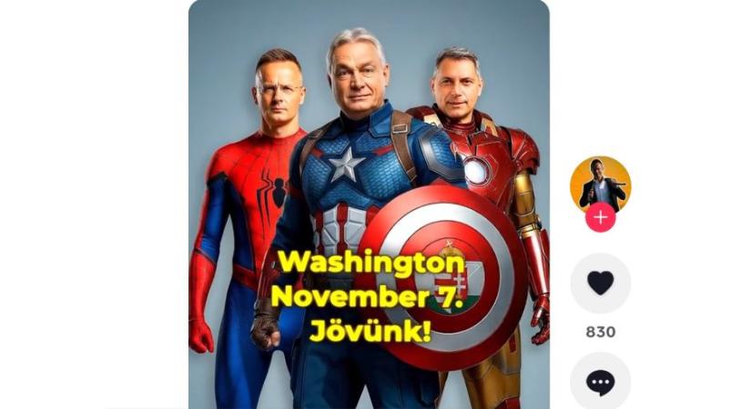 A Bosszúállókként veszi be Washingtont a magyar kormány Szijjártó Péter TikTok-videójában