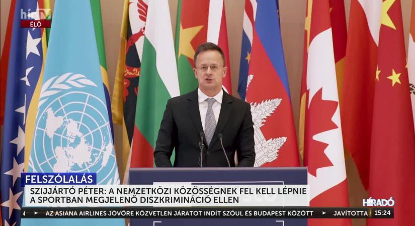 Szijjártó Péter: Fel kell lépnie a sportban megjelenő diszkrimináció ellen a nemzetközi közösségnek  videó