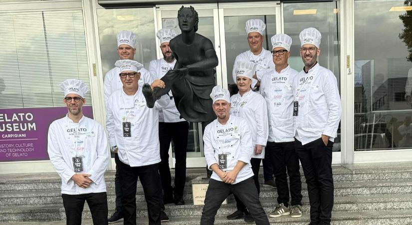 Világdöntő kapujáig jutott a győri fagyimester Bolognában - Új különlegességgel készül - fotók