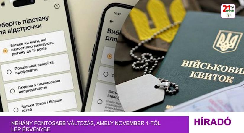 Néhány fontosabb változás, amely november 1-től lép érvénybe (videó)