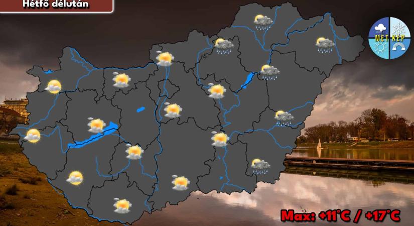 A hét első napján egy hidegfront alakítja az időjárást