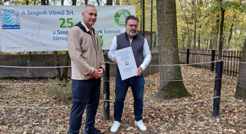 Negyedszázados barátság: a Szegedi Vízmű újabb állatot fogadott örökbe a Vadasparkban