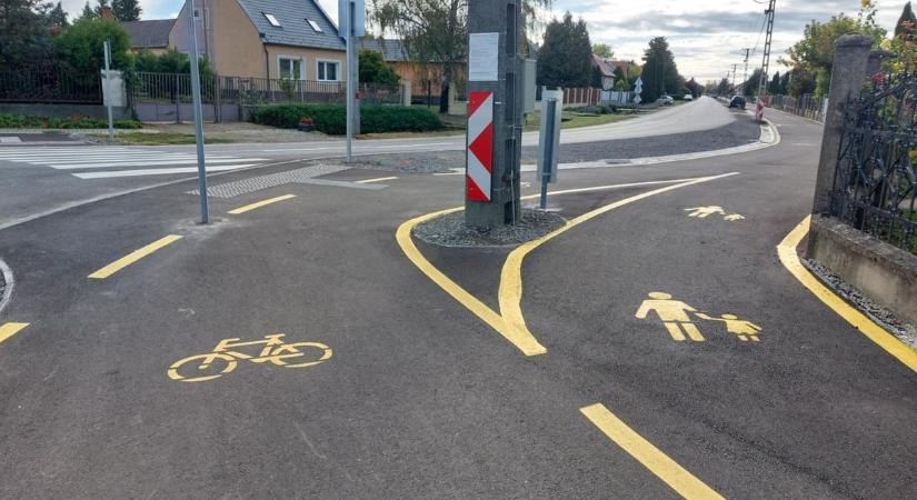 Új úton a település és a kerékpárosok