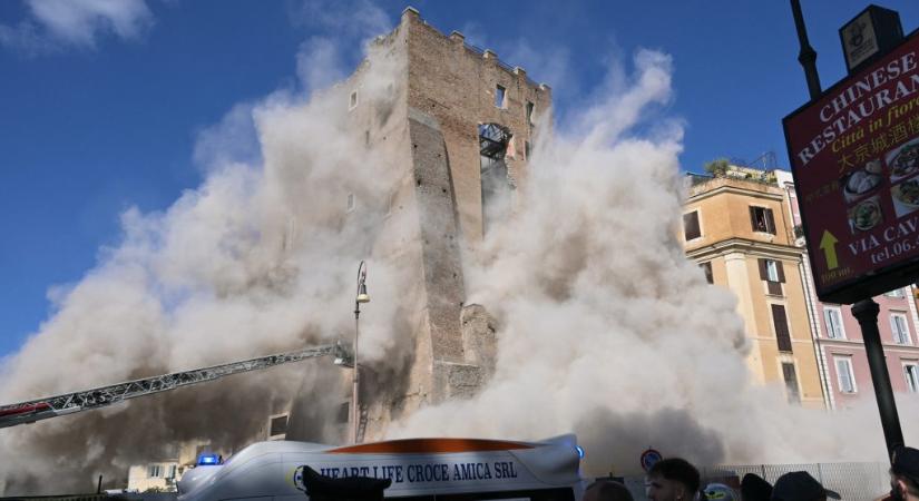 Részben összeomlott egy középkori torony Rómában