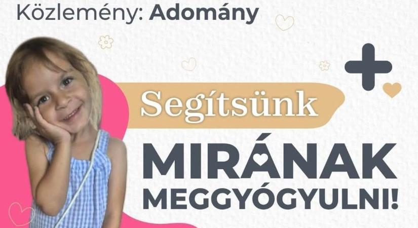 A négyéves Mira javára gyűjtöttek Apcon és Petőfibányán