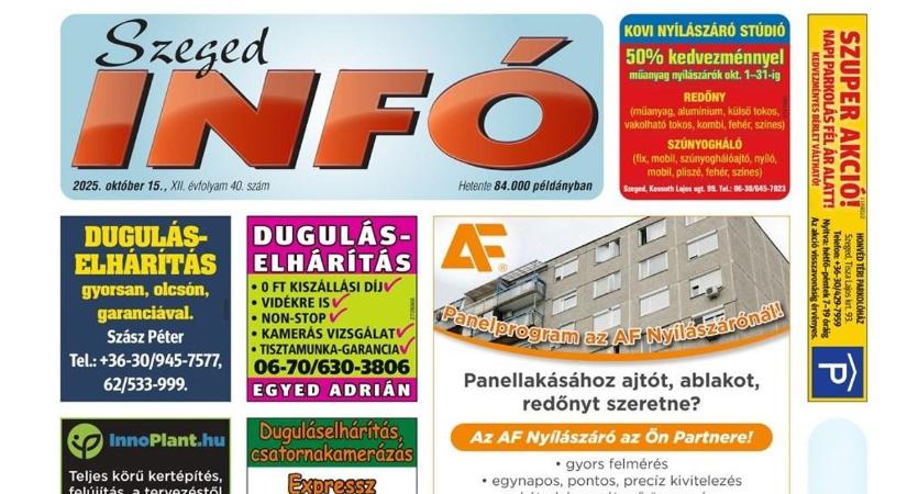 Szeged Infó 2025.10.15-i lapszáma