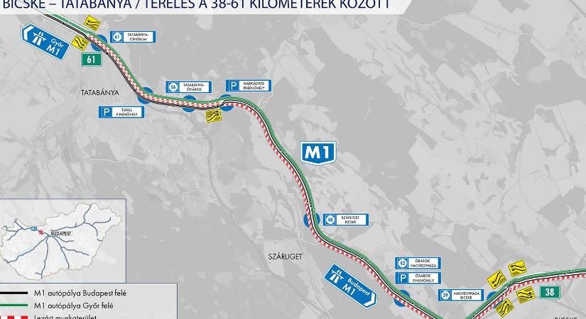Éjszaka is újabb lezárások lesznek az M1-esen