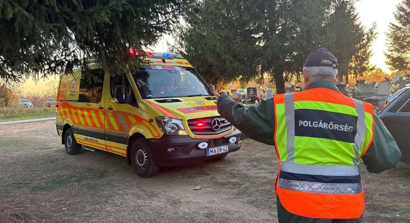 Dráma a nyírpazonyi temetőben! Összeesett egy idős asszony, életet mentettek a polgárőrök!