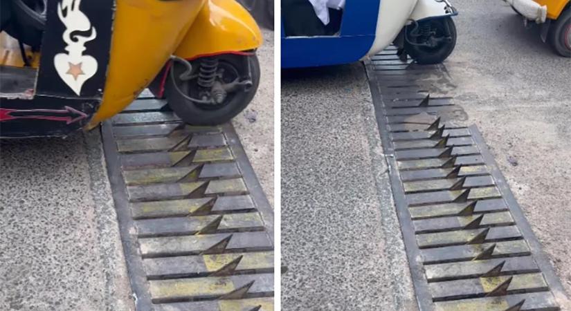 Mindenkit szabályos közlekedésre kényszerít ez a kegyetlen szerkezet