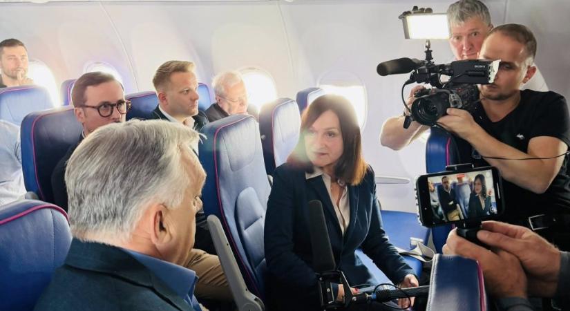 Az ATV korábbi ismert riportere is interjúzhatott Orbánnal a Washingtonba tartó gépen