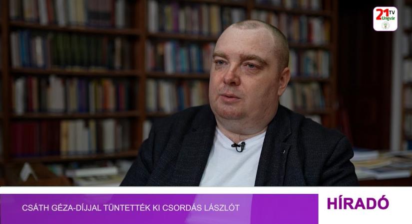 Csáth Géza-díjjal tüntették ki Csordás Lászlót (videó)