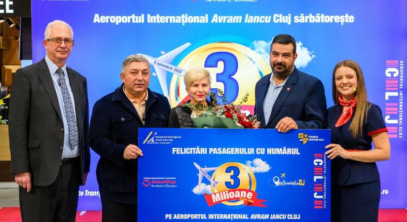 Hárommilliomodik utasát köszöntötte a kolozsvári repülőtér