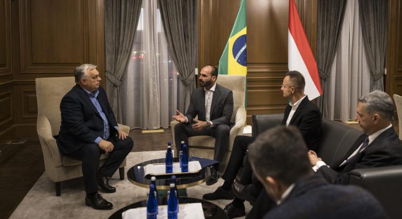 Orbán a puccskísérlet miatt elítélt Bolsonaro fiával tárgyalt Washingtonban