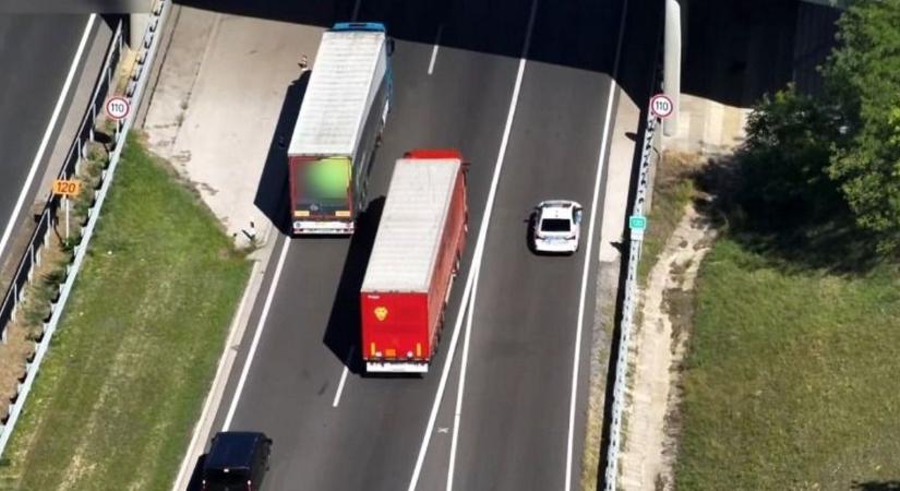 Egymás után büntették meg a kamionosokat az M7-esen