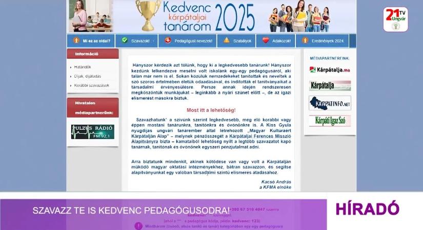 Szavazz Te is kedvenc pedagógusodra! (videó)