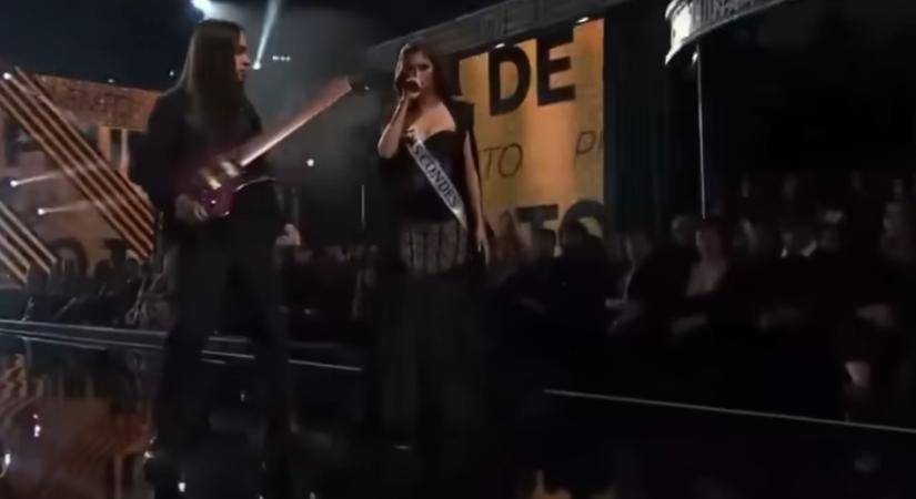 Egyszer csak hörgős metálba kezdett egy „tündér” a chilei szépségversenyen – videó