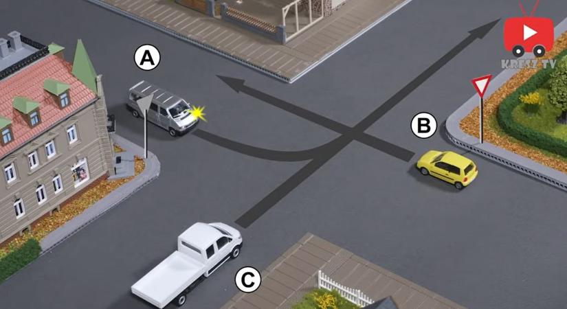 A KRESZ-vizsga mumusa: kinek van elsőbbsége a védett kereszteződésben?