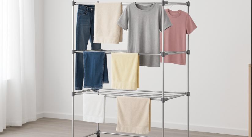 Búcsút inthetsz a hagyományos ruhaszárítónak: új, helytakarékos megoldás, amivel egyszerre több ruha is megszárad