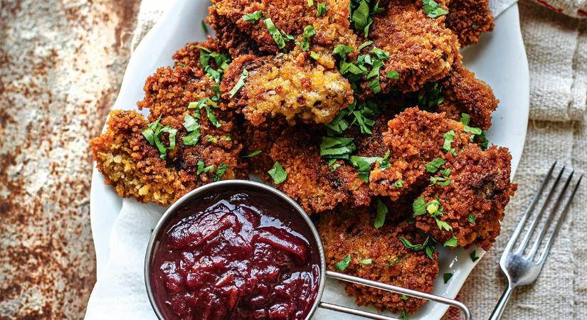 Pankóbundás pecsenyelibamáj vörösboros szilvaszósszal