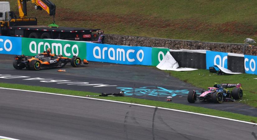 Oscar Piastri úgy falhoz csapta a kocsiját, hogy félbeszakadt a sprintfutam