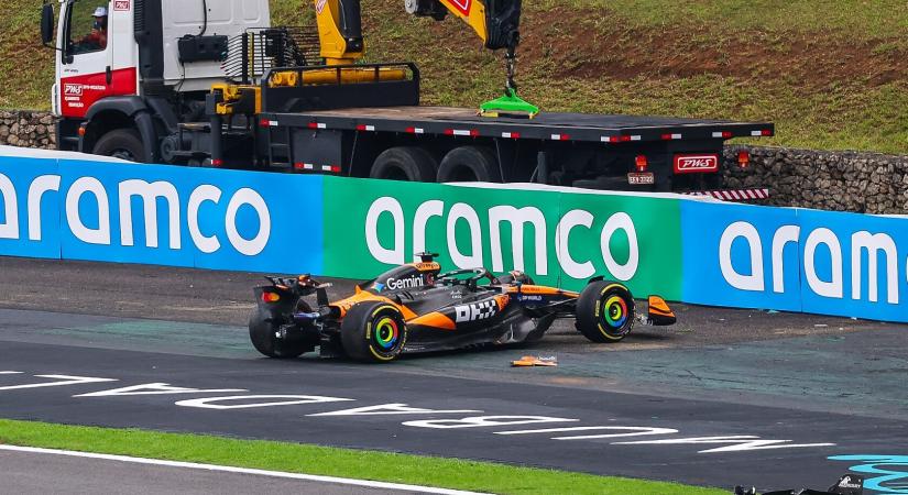 Dráma az F1-sprinten, autót tört a bajnokesélyes